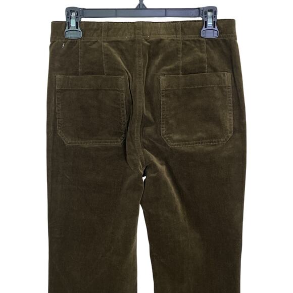 Pilcro Brown Corduroy Flare Cropped Pants Women’s Size S Stretch Cotton Velvet - Picture 4 of 9